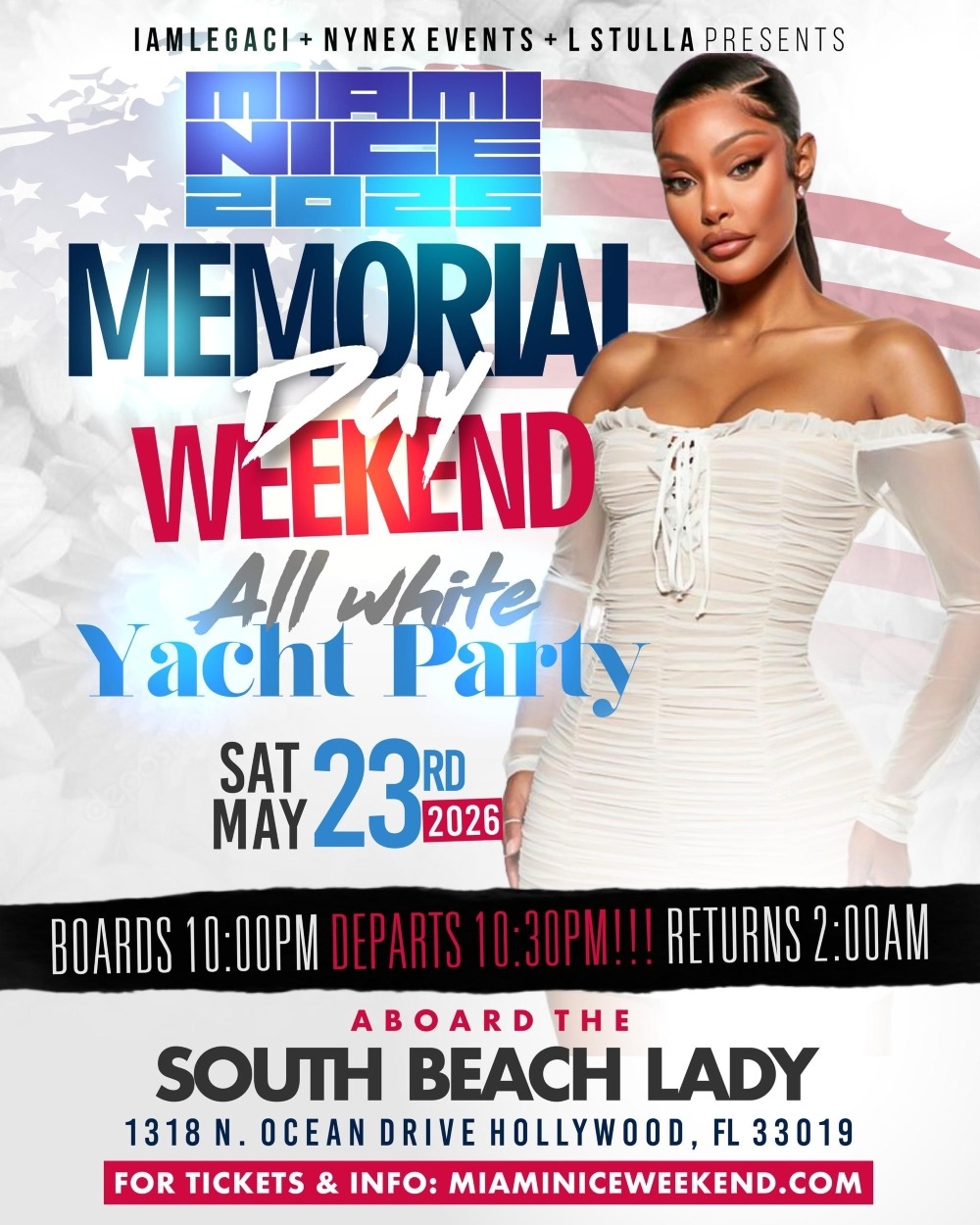 Miami Nice 2026 Memorial Day Weekend Annual All White Yacht Party